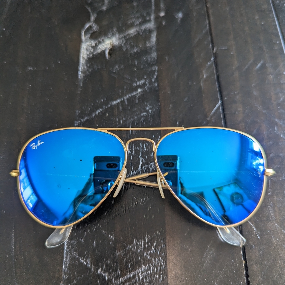 Ray Ban Blue Aviator Sunglasses